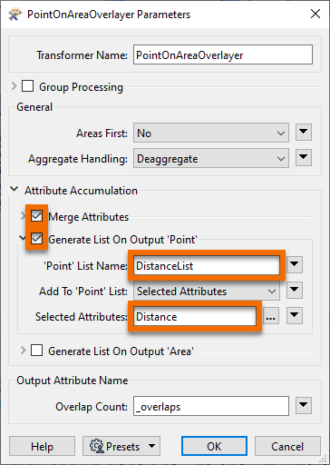 Configuring PointOnAreaOverlayer